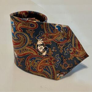 Vintage Disney 100% Silk Tie. Mickey, Goofy and Donald Duck. Paisley. Too cute
